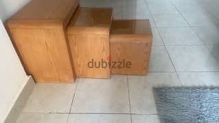 3 side tables Natual Wood