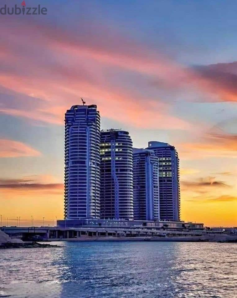 Apartment for sale in installments in a very special location, immediate receipt, sea view, fully finished, in New Alamein Towers 12