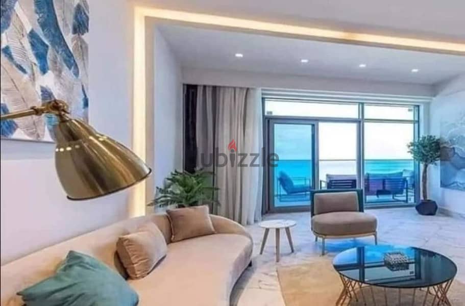 With a 5% down payment, a distinctive apartment for sale, immediate receipt, fully finished, with a fantastic view on the sea and the lagoon in New Al 6