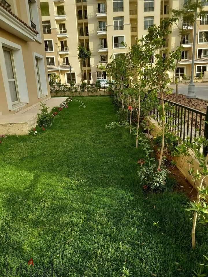 For sale, ground and first duplex with garden (128 m) in New Cairo, next to madinty , Compound Sarai 11