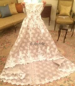 فستان زفاف بالطرحه والبوليرو