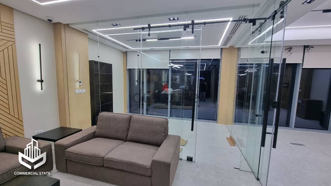 مكتب مفروش للايجار في كايروفيستيفال-Furnished Office 96m-Rent in CFC 2