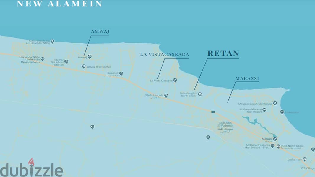 شاليه كامل التشطيب على البحر في الساحل الشمالي مشروع Retan بجانب مراسي 19