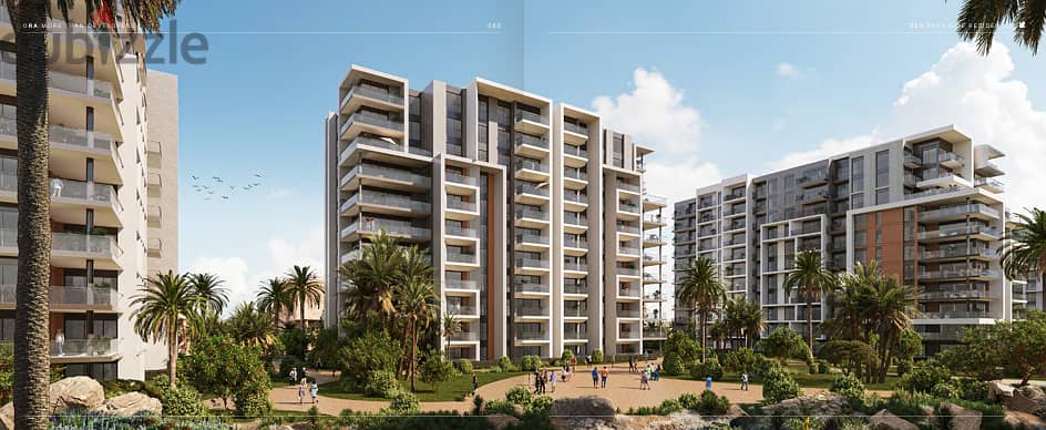 With lowest down payment only 5% and instalments for the longest period, own your apartment fully finished, prime location in Zed West 6