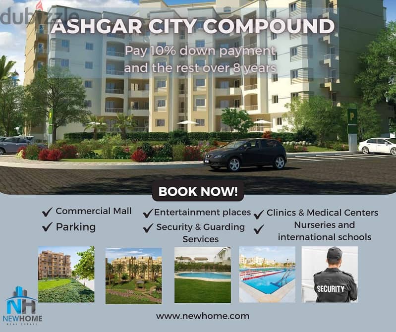 With a 10% down payment and installments over 8 years, own your unit in Ashgar City Compound 4