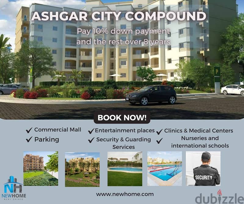 In installments over 96 months, own your unit in Ashgar City Compound in Hadayek October 10