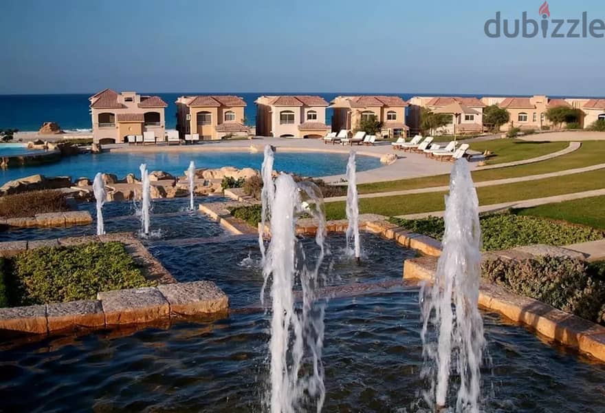 Chalet for sale, 2 Bdr, wonderful view, in Telal Ain Sokhna village, next to Porto, super luxurious finishing, in installments 15