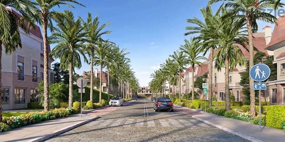 4 bedrooms with a spacious garden for sale on the Suez Road directly next to Madinaty, 205 meters, open and clear sea view in Sarai Compound from Nasr 9