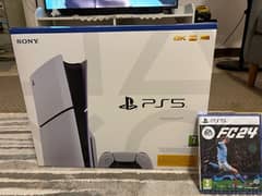Playstation 5 slim, disc version, 1 terabyte, Middle east +FC24 gift