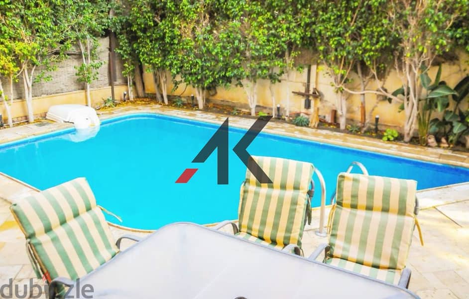 Fully Furnished  Stand Alone L450m. with pool For Rent in kattameya Residence 7