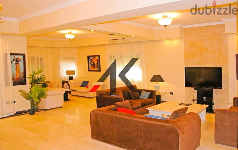 Fully Furnished  Stand Alone L450m. with pool For Rent in kattameya Residence 23