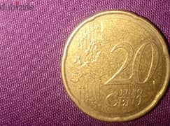 20 يورو سنت 2002 عمله نادره قابل للنقاش 0