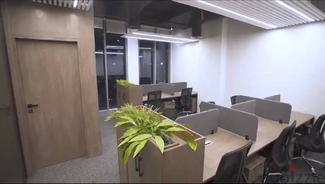 furinished office for rent - 96 sqm - CFC - finished with air conditioners -  Fifth Settlement 1