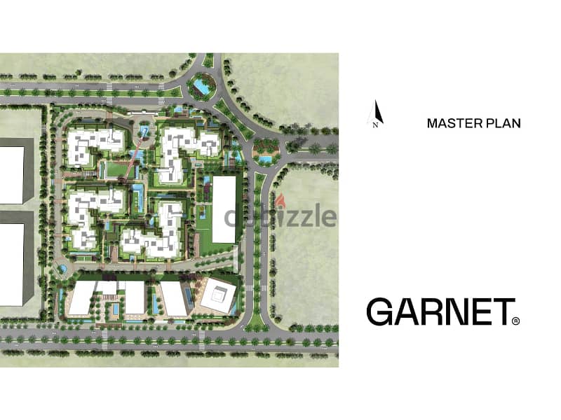 "Apartment 123 sqm, 2 bedrooms, fully finished, plus 80 sqm garden in GARNET compound. " 3