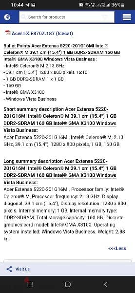 Laptop Acer Extensa 5220 5