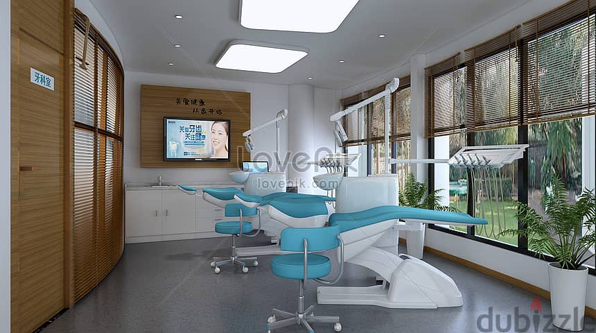 A 44-meter dental clinic in the heart of the Fifth Settlement serving more than 12 compounds with more than 10,000 residential units in installments a 1