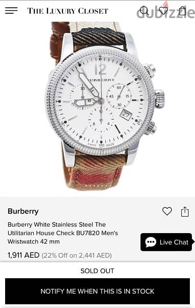 Burberry House Check Chronograph Quartz BU7820 Women's Watch 3
