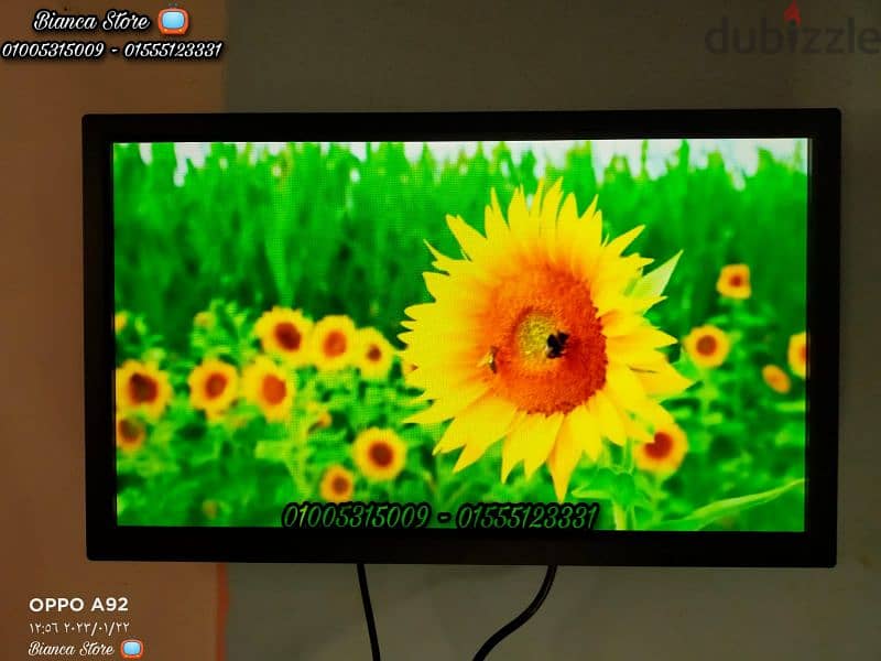 شاشة 24 بوصة أصلية LED FHD IPS بالكرتونة والضمان معاها رسيفر HD هدية 6