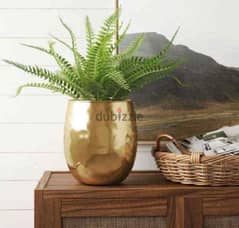 Metal Planter Vase Gold - Threshold 9.6" x 9.6" 0