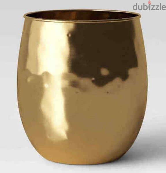 Metal Planter Vase Gold - Threshold 9.6" x 9.6" 1