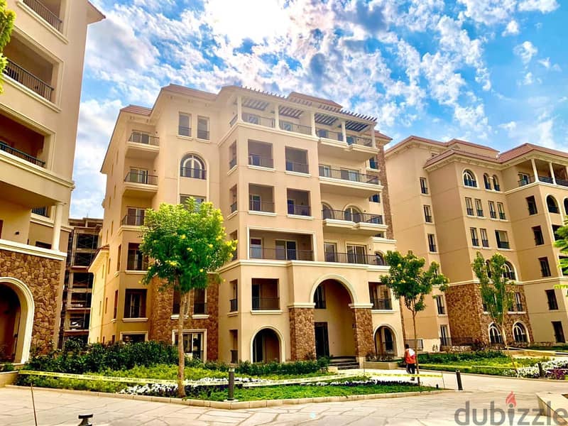 For sale, a fully finished apartment with a garden, 167 square meters, in a full-service compound in the Fifth Settlement 2