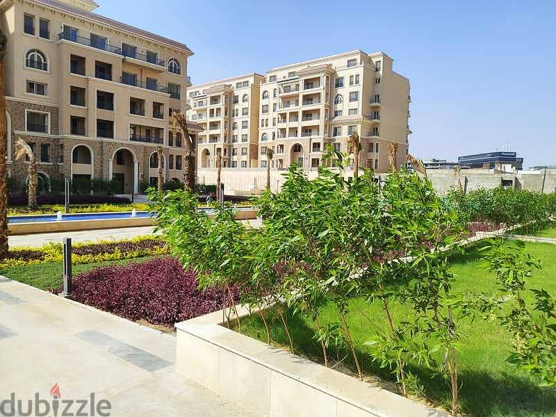 For sale, a fully finished apartment with a garden, 167 square meters, in a full-service compound in the Fifth Settlement 4