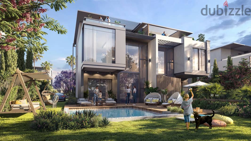 Separate villa, 482 sqm, smart home, similar to a hotel + adaptations, in New Cairo, Sheraton Residence Compound, Mostaqbal City 6
