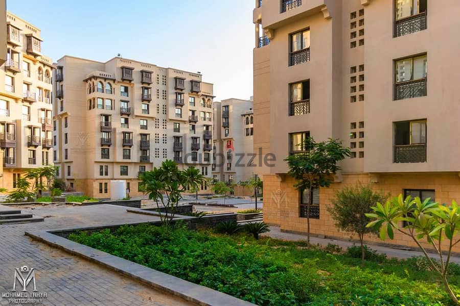 With a 10% down payment, immediately receive a distinctive, fully finished apartment in the first compound in downtown Cairo in the Fustat Arabesque 8