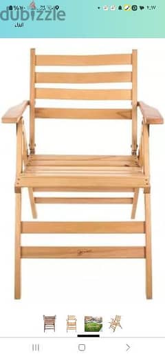 كرسي خشب قابل للطي  العدد ٢ 0
