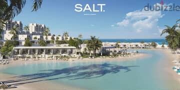 شاليه 110م 3غرف للبيع عالبحر مباشرة في الساحل الشمالي قرية سولت تطوير مصر - Salt  بالتقسيط