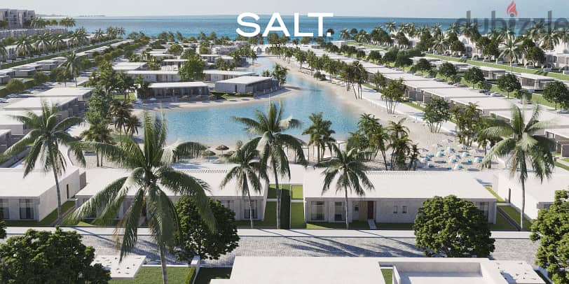 شاليه 110م 3غرف للبيع عالبحر مباشرة في الساحل الشمالي قرية سولت تطوير مصر - Salt  بالتقسيط 5