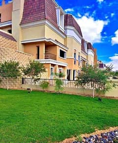3-storey villa for the price of an apartment, ready for inspection, with a 10% down payment, in Sarai, New Cairo, in front of Madinaty