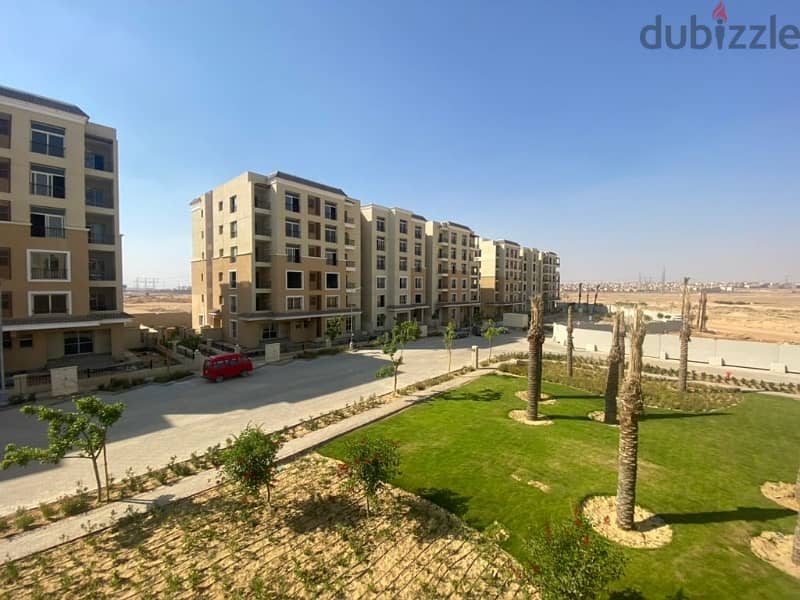 Apartment with a prime garden, 163 sqm, ready to move in sarai compound Mostakbal City 4