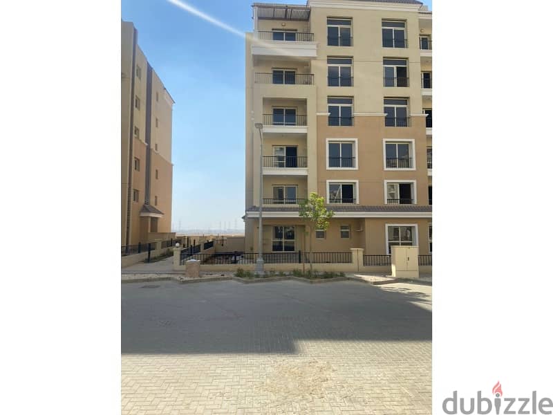 Apartment with a prime garden, 163 sqm, ready to move in sarai compound Mostakbal City 6