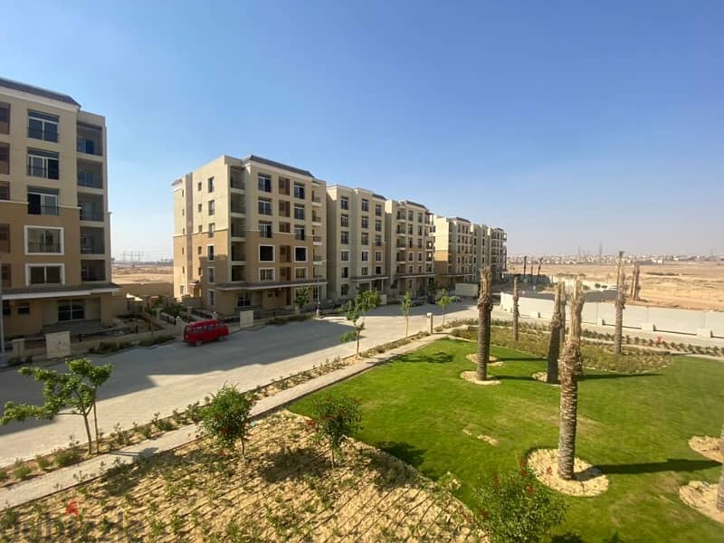 ready to move  apartment of 148 sqm, with down payment and installments, with a prime view in Sarai compound Mostakbal City 7
