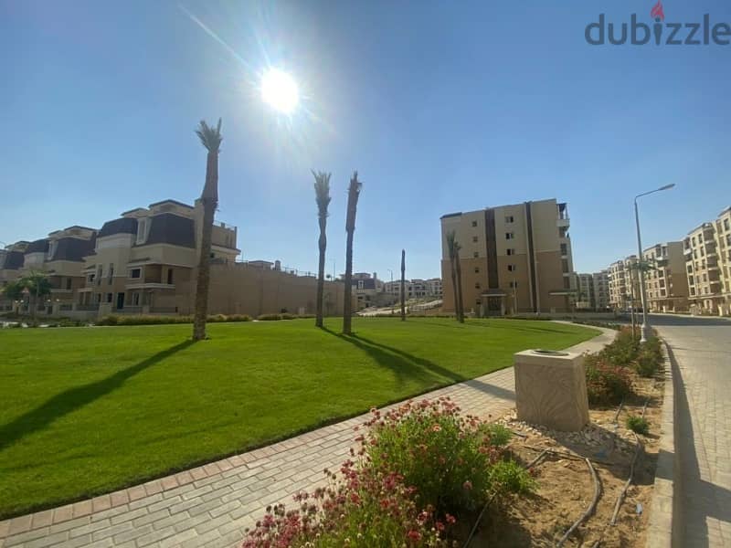 ready to move  apartment of 148 sqm, with down payment and installments, with a prime view in Sarai compound Mostakbal City 8