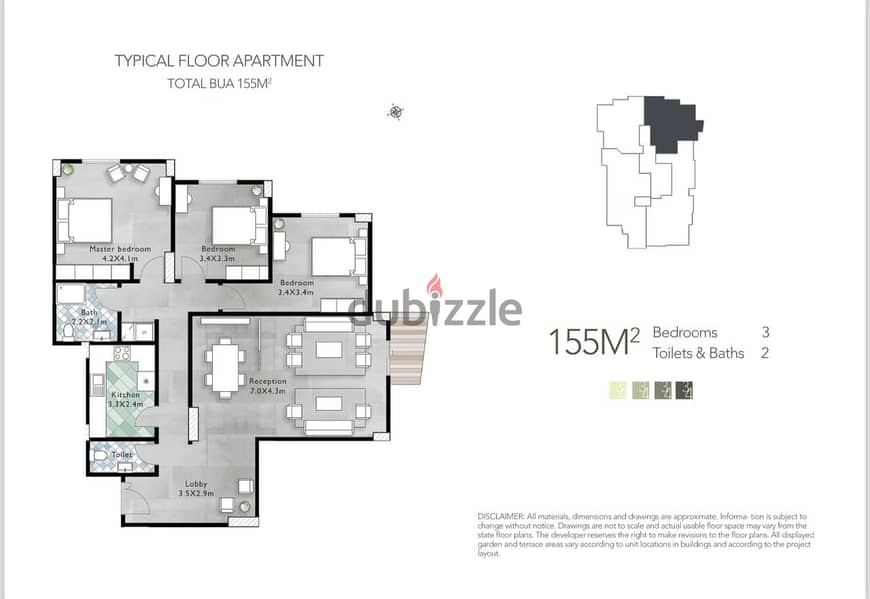 3 bedroom 155m2 apartment in lotus new cairo 3