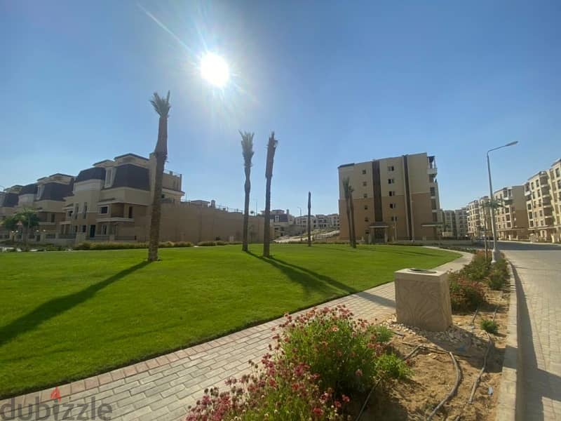 Apartment 105 sqm  with down payment and comfortable installments, prime view in Sarai Compound 6