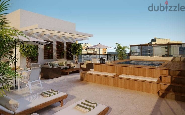 Own a finished penthouse with a private pool with air conditioners in the Fifth Settlement in Golden Square 12