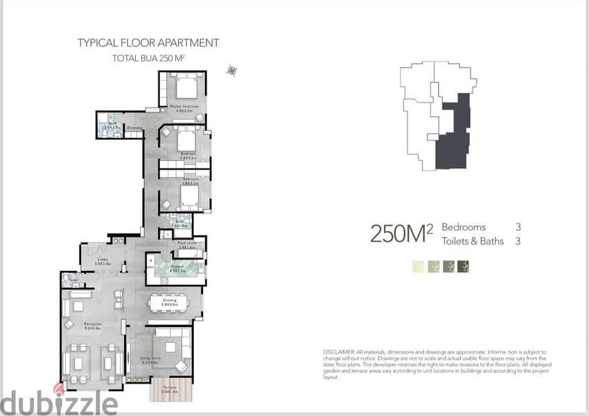 250m2  apartment in north lotus new cairo 3