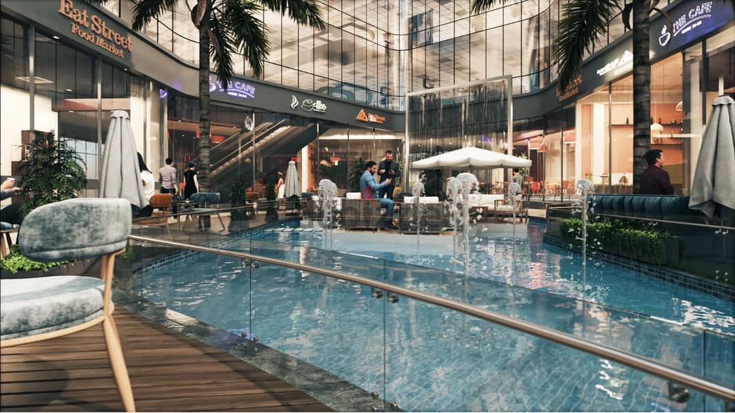 Contract for 4% and own a ground floor shop with a distinctive view at a discount of 18% in front of the Al Masaha Hotel and steps from the monorail 7