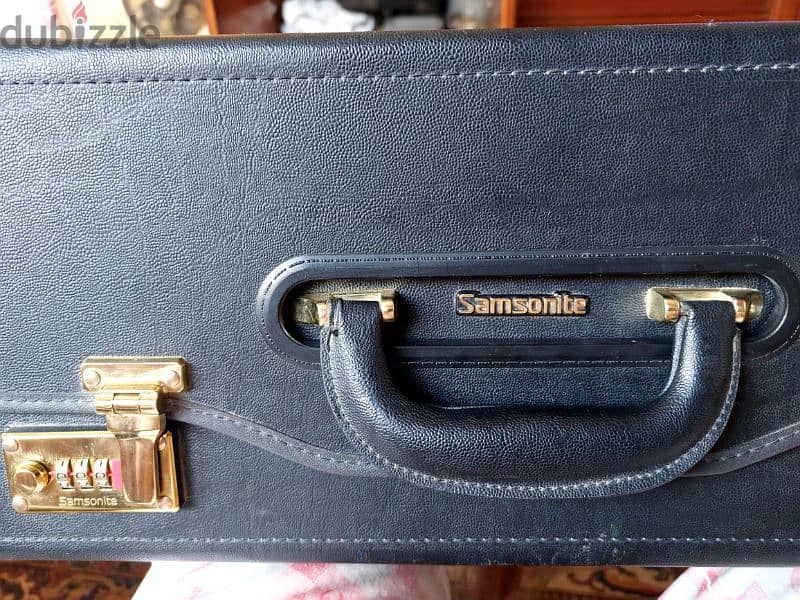 حقيبه لرجال الاعمال samsonite اصليه جلد اسود 2