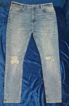 bershka original denim ripped jeans