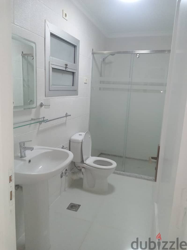 Available apartment 155m for rent new law Rehab City kitchen, air conditioners, chandeliers and heaters Stage: Second Floor : Second Finishing C 3