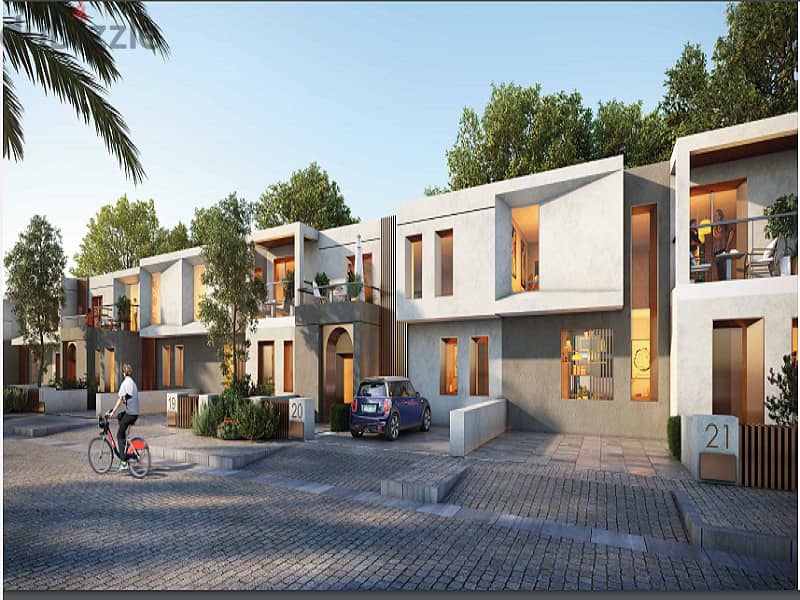 With a 5% down payment, a townhouse corner for sale in Vye Sodic Compound in Sheikh Zayed, Vye Sodic, 7 years installments 1