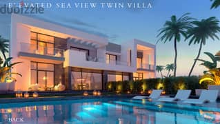 Twin house245.5m fully finished directly seafront overlooking the sea and the swimming pool in the North Coast Ras El Hikma Gaia Al Ahly Sabbour 0