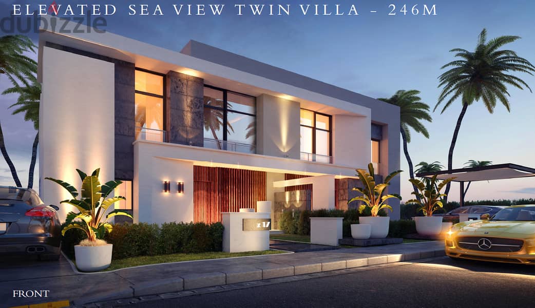 Twin house245.5m fully finished directly seafront overlooking the sea and the swimming pool in the North Coast Ras El Hikma Gaia Al Ahly Sabbour 3