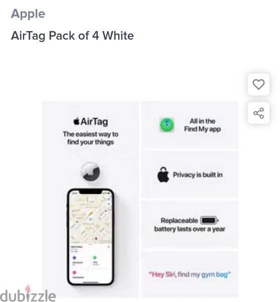 Apple 

AirTag Pack of 4 White 3