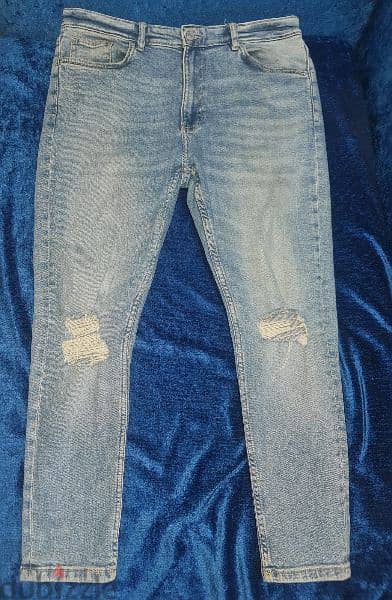 bershka original denim ripped jeans