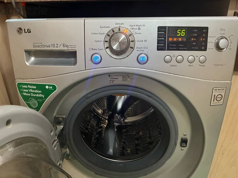 LG washing machine and dryer 10.2/6 KG model F1403RD5 1